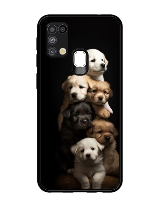 Cute Baby Dogs Glossy Metal Phone Cover for Samsung Galaxy M31 Zapvi