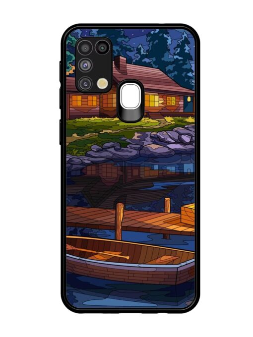 Village Night Scene Glossy Metal Phone Cover for Samsung Galaxy M31 Zapvi