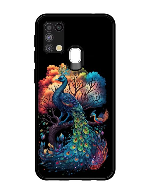 Peacock Tree Art Glossy Metal Phone Cover for Samsung Galaxy M31 Zapvi