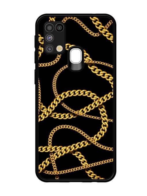 Decorative Golde Chain Glossy Metal Phone Cover for Samsung Galaxy M31 Zapvi