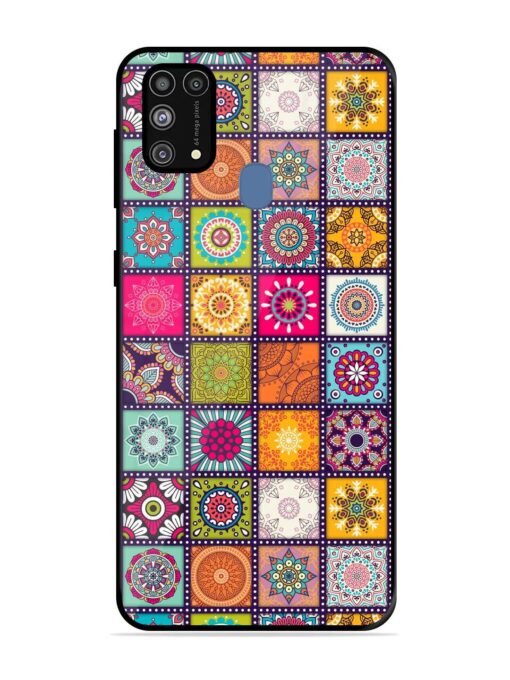 Seamless Pattern Vintage Glossy Metal Phone Cover for Samsung Galaxy M31 Prime