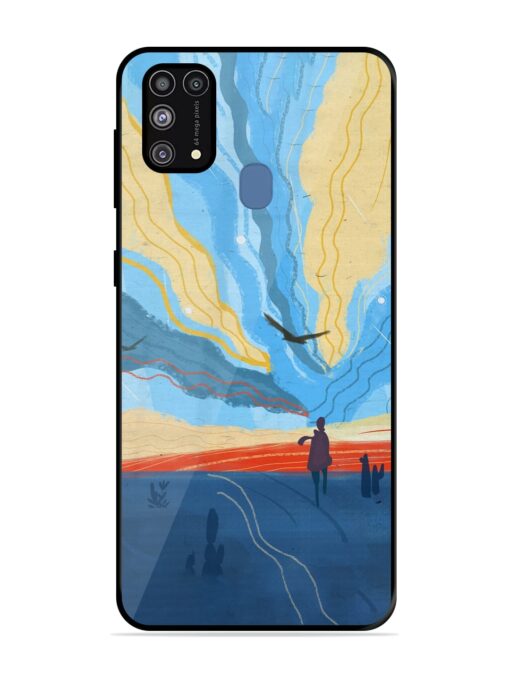 Minimal Abstract Landscape Glossy Metal Phone Cover for Samsung Galaxy M31 Prime Zapvi