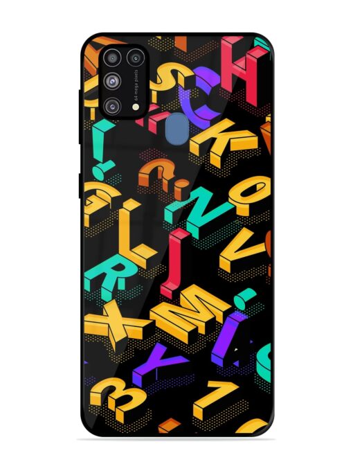 Seamless Pattern With Letters Glossy Metal Phone Cover for Samsung Galaxy M31 Prime Zapvi