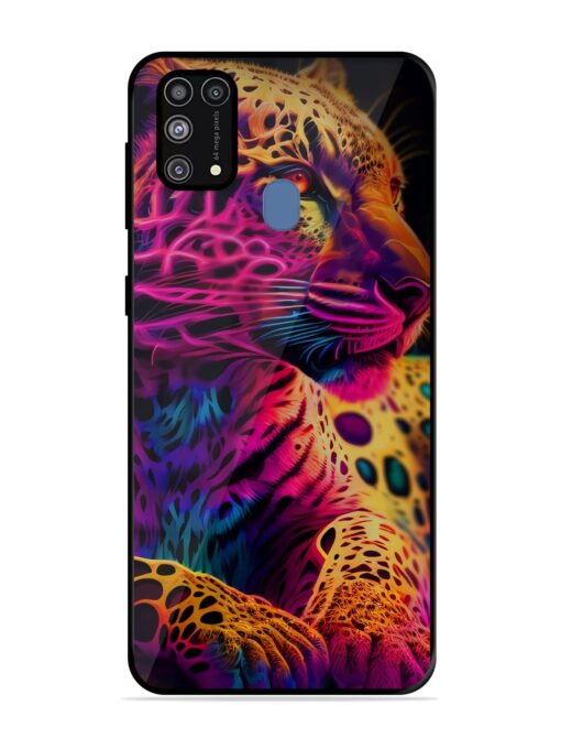 Leopard Art Glossy Metal Phone Cover for Samsung Galaxy M31 Prime