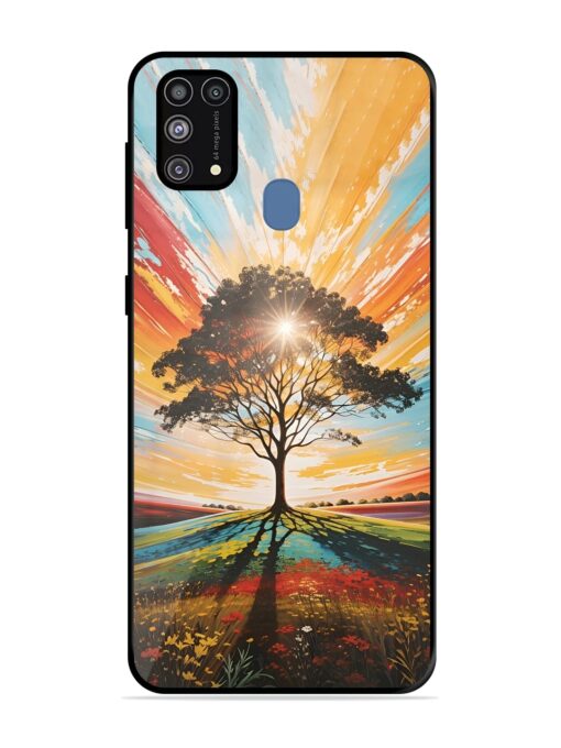 Abstract Tree Colorful Art Glossy Metal Phone Cover for Samsung Galaxy M31 Prime