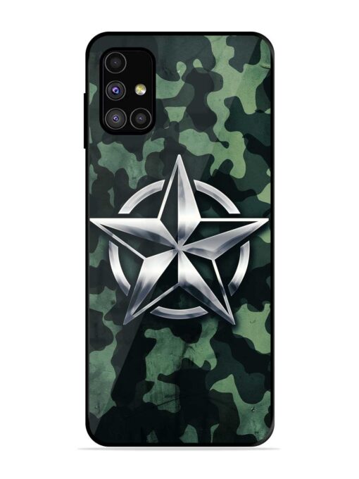 Indian Army Star Design Glossy Metal Phone Cover for Samsung Galaxy M31S