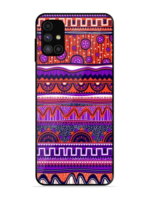 Ethnic Seamless Pattern Glossy Metal TPU Phone Cover for Samsung Galaxy M31S Zapvi