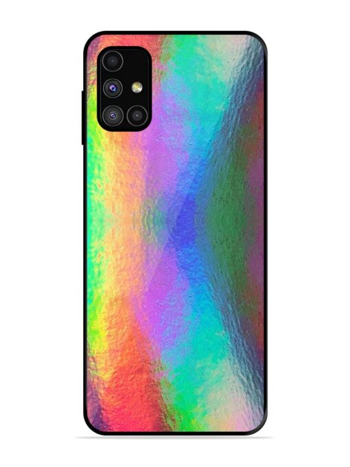 Colorful Holographic Background Glossy Metal TPU Phone Cover for Samsung Galaxy M31S