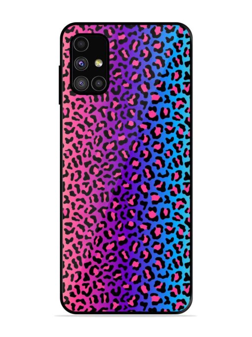 Colorful Leopard Seamless Glossy Metal Phone Cover for Samsung Galaxy M31S Zapvi