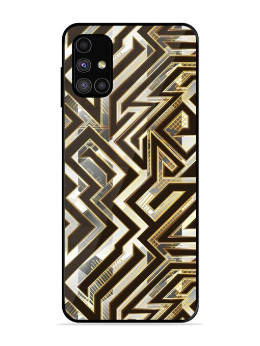 Technology Geometric Seamless Glossy Metal Phone Cover for Samsung Galaxy M31S Zapvi