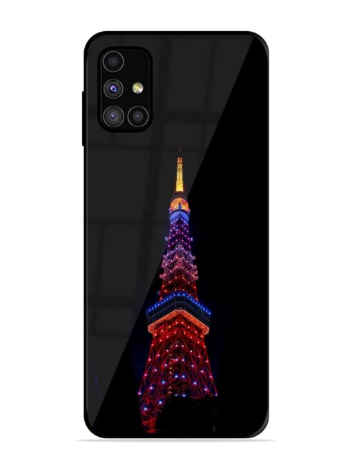 Eiffel Tower Night View Glossy Metal Phone Cover for Samsung Galaxy M31S Zapvi