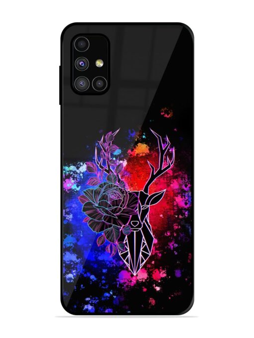 Floral Deer Art Glossy Metal Phone Cover for Samsung Galaxy M31S