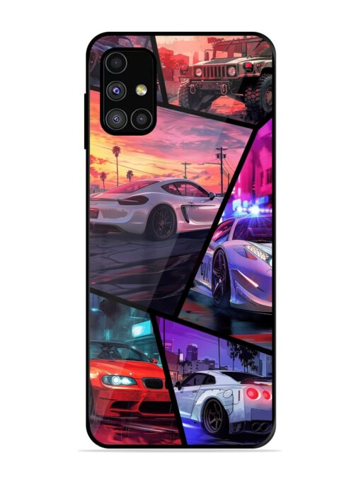 Ride In Pixels Glossy Metal Phone Cover for Samsung Galaxy M31S Zapvi