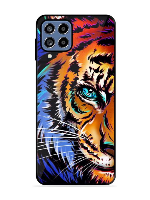 Colorful Lion Art Glossy Metal Phone Cover for Samsung Galaxy M32 (4G)