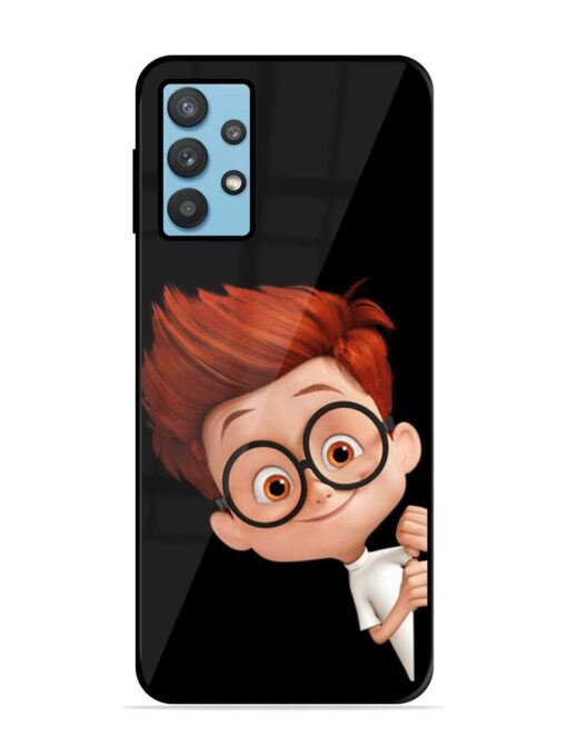 Smart Boy Cartoon Glossy Metal Phone Cover for Samsung Galaxy M32 (5G)