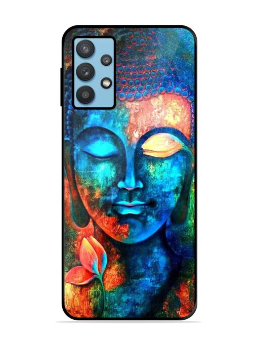 Buddha Painting Glossy Metal Phone Cover for Samsung Galaxy M32 (5G)