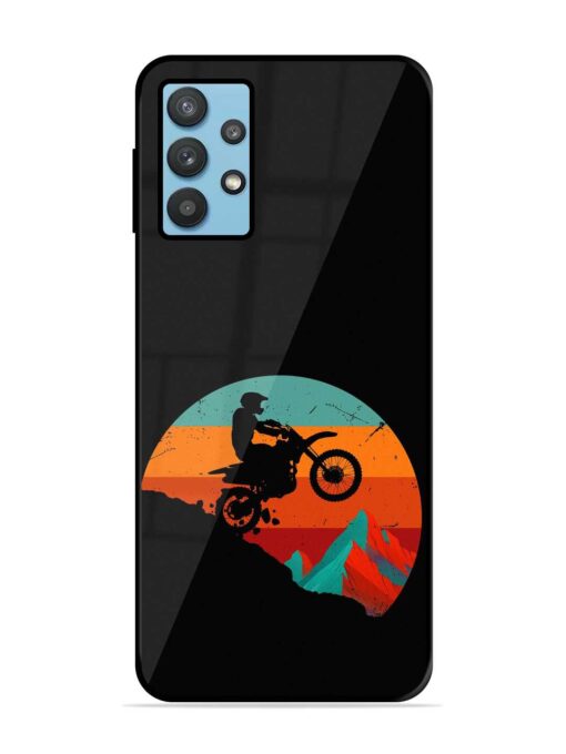 Mountain Bike Glossy Metal Phone Cover for Samsung Galaxy M32 (5G)