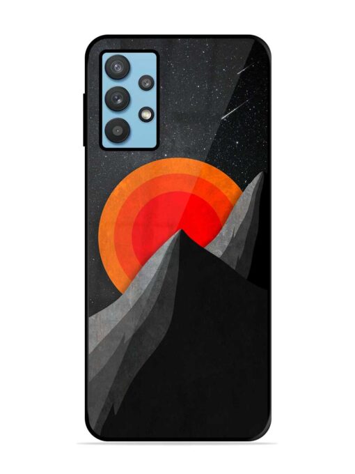 Black Mountain Glossy Metal Phone Cover for Samsung Galaxy M32 (5G) Zapvi