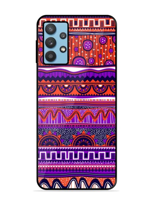 Ethnic Seamless Pattern Glossy Metal TPU Phone Cover for Samsung Galaxy M32 (5G)