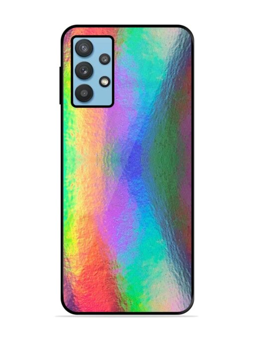 Colorful Holographic Background Glossy Metal TPU Phone Cover for Samsung Galaxy M32 (5G)