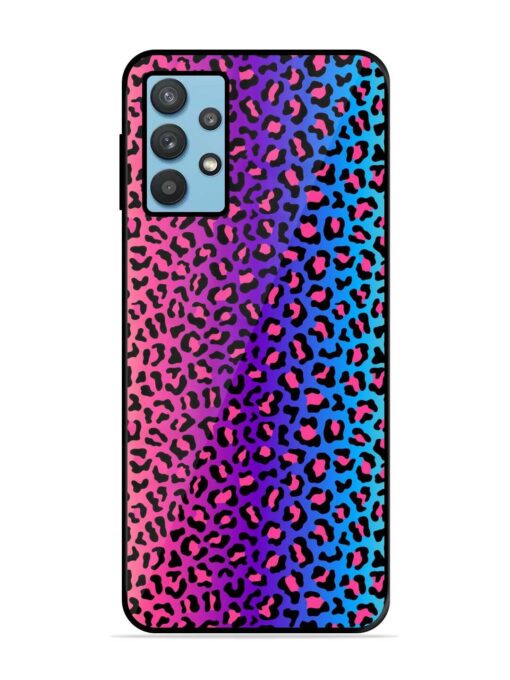 Colorful Leopard Seamless Glossy Metal Phone Cover for Samsung Galaxy M32 (5G) Zapvi