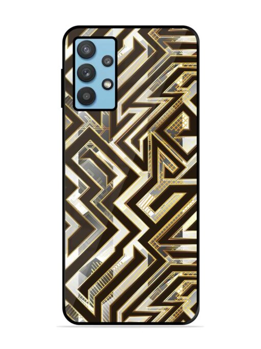 Technology Geometric Seamless Glossy Metal Phone Cover for Samsung Galaxy M32 (5G)