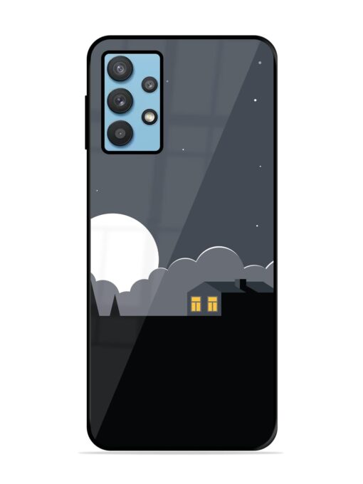 Full Moon Vector Art Glossy Metal Phone Cover for Samsung Galaxy M32 (5G)