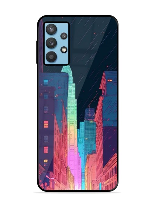 Minimal City Art Glossy Metal Phone Cover for Samsung Galaxy M32 (5G)