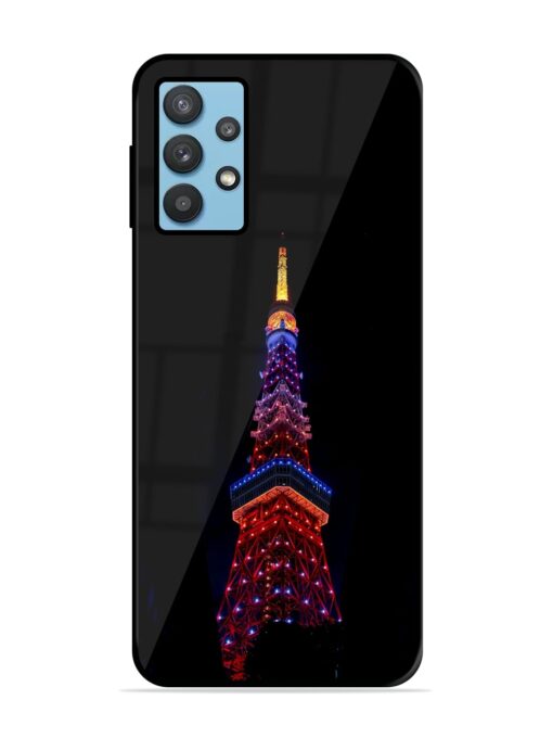 Eiffel Tower Night View Glossy Metal Phone Cover for Samsung Galaxy M32 (5G) Zapvi