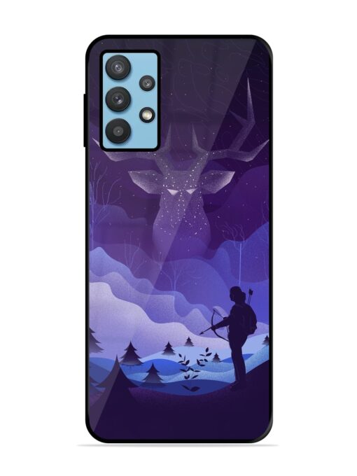 Deer Forest River Glossy Metal Phone Cover for Samsung Galaxy M32 (5G) Zapvi