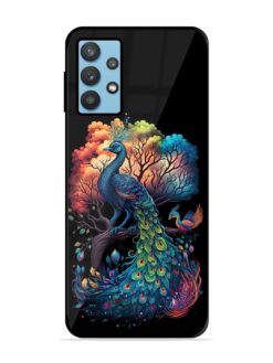Peacock Tree Art Glossy Metal Phone Cover for Samsung Galaxy M32 (5G)