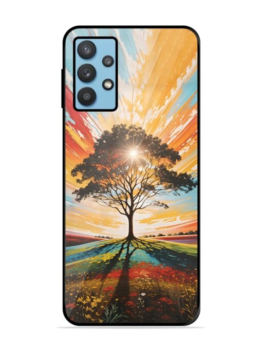 Abstract Tree Colorful Art Glossy Metal Phone Cover for Samsung Galaxy M32 (5G) Zapvi