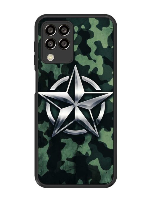 Indian Army Star Design Glossy Metal Phone Cover for Samsung Galaxy M33 (5G)