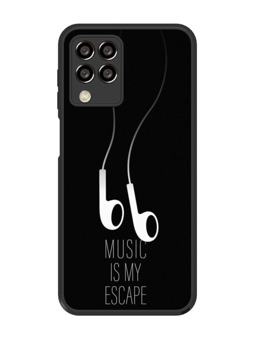 Music Is My Escape Glossy Metal Phone Cover for Samsung Galaxy M33 (5G) Zapvi