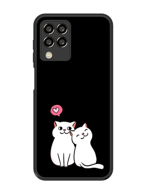 Cat Love Glossy Metal Phone Cover for Samsung Galaxy M33 (5G) Zapvi