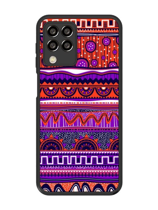 Ethnic Seamless Pattern Glossy Metal TPU Phone Cover for Samsung Galaxy M33 (5G) Zapvi