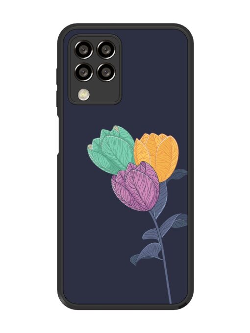 Flower Vector Glossy Metal Phone Cover for Samsung Galaxy M33 (5G) Zapvi