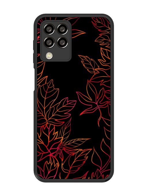 Red Floral Pattern Glossy Metal Phone Cover for Samsung Galaxy M33 (5G) Zapvi