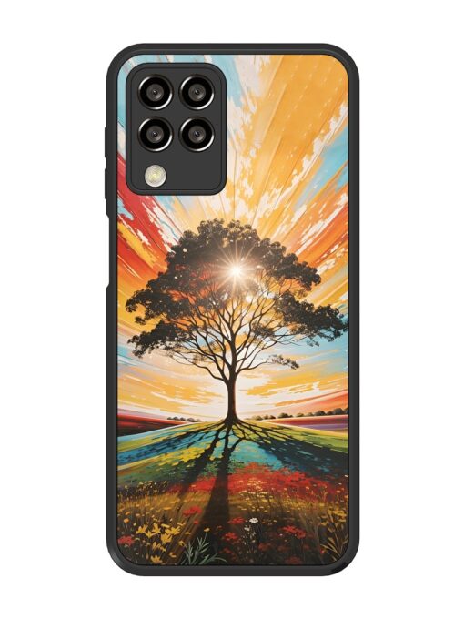 Abstract Tree Colorful Art Glossy Metal Phone Cover for Samsung Galaxy M33 (5G) Zapvi