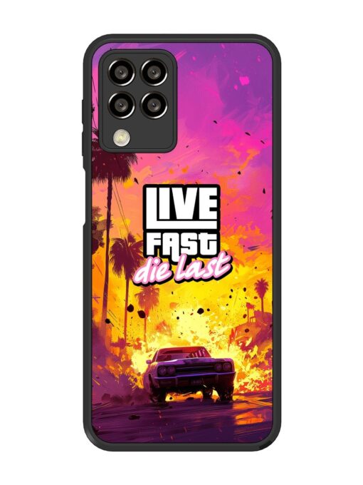 Live Fast Glossy Metal Phone Cover for Samsung Galaxy M33 (5G) Zapvi