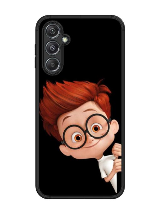 Smart Boy Cartoon Glossy Metal Phone Cover for Samsung Galaxy M34 (5G) Zapvi