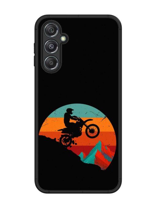 Mountain Bike Glossy Metal Phone Cover for Samsung Galaxy M34 (5G)