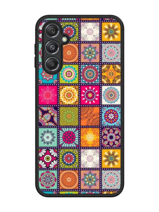 Seamless Pattern Vintage Glossy Metal Phone Cover for Samsung Galaxy M34 (5G)