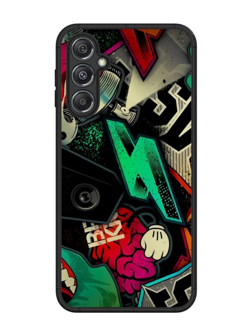 Graffiti Art Glossy Metal Phone Cover for Samsung Galaxy M34 (5G)