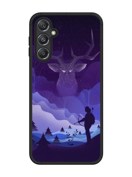 Deer Forest River Glossy Metal Phone Cover for Samsung Galaxy M34 (5G)