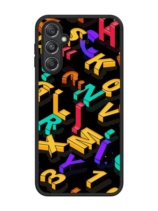 Seamless Pattern With Letters Glossy Metal Phone Cover for Samsung Galaxy M34 (5G)