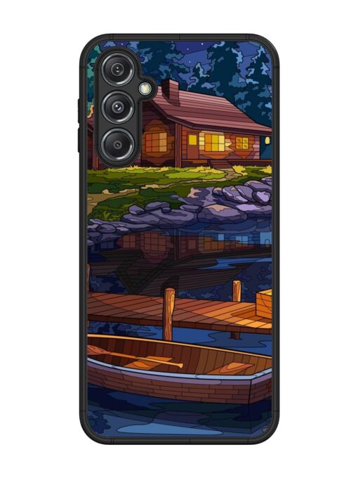 Village Night Scene Glossy Metal Phone Cover for Samsung Galaxy M34 (5G) Zapvi