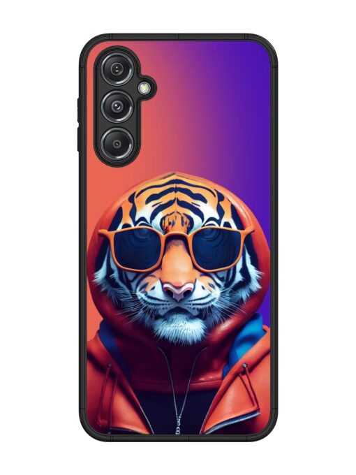 Tiger Animation Glossy Metal Phone Cover for Samsung Galaxy M34 (5G)