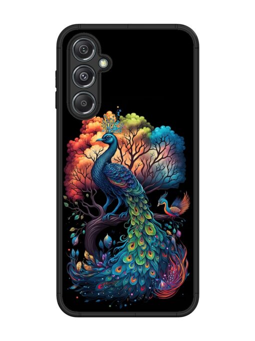 Peacock Tree Art Glossy Metal Phone Cover for Samsung Galaxy M34 (5G)