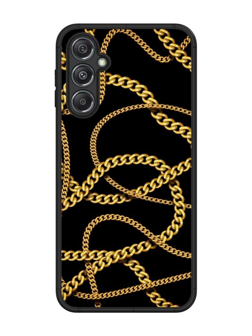 Decorative Golde Chain Glossy Metal Phone Cover for Samsung Galaxy M34 (5G)